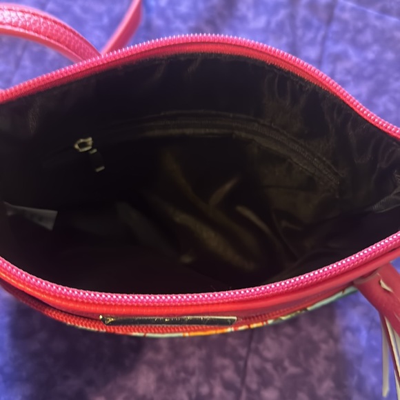 💖Samantha Brown hot pink crossbody bag with birds, oranges and flowers - Picture 5 of 6